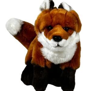 GO! Red White Brown Realistic Eyes Fox Stuffed Animal 10' Soft Cuddly